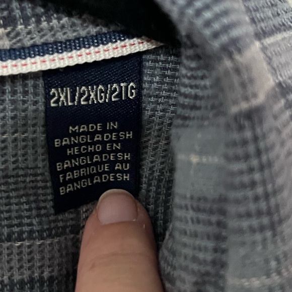 Wrangler Men's Blue Gray Checkered Button Down Shirt XXL - Picture 4 of 8